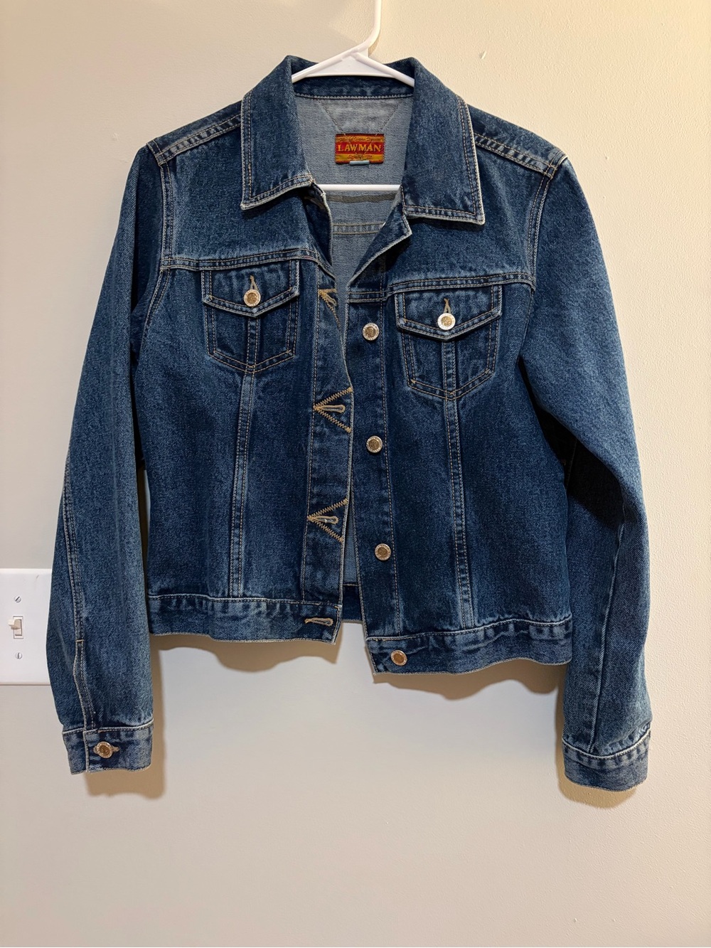 LAWMAN Women's Dark Blue Denim Jacket - short
